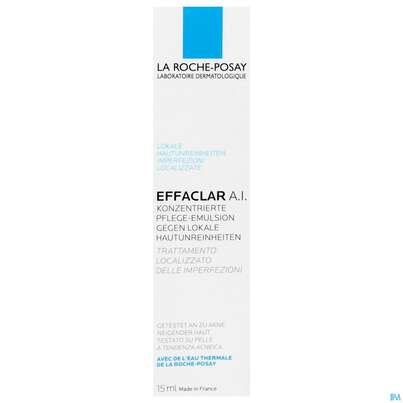 Sie sehen eine Packung La Roche-Posay Effaclar A.I. , 15 Milliliter, Produktbild: 01 La Roche-Posay Effaclar A.I. , 15 Milliliter, A-Nr.: 2831047 - 01