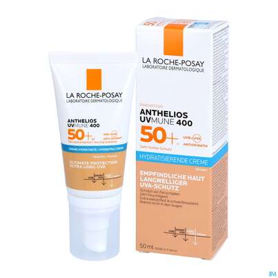 Sie sehen eine Packung La Roche-Posay Anthelios hydratisierdende getönte BB-Creme mit LSF 50+, 50 Milliliter, Produktbild: 03 La Roche-Posay Anthelios hydratisierdende getönte BB-Creme mit LSF 50+, 50 Milliliter, A-Nr.: 5572043 - 03