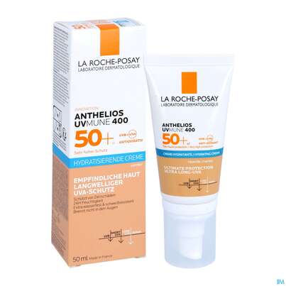 Sie sehen eine Packung La Roche-Posay Anthelios hydratisierdende getönte BB-Creme mit LSF 50+, 50 Milliliter, Produktbild: 04 La Roche-Posay Anthelios hydratisierdende getönte BB-Creme mit LSF 50+, 50 Milliliter, A-Nr.: 5572043 - 04
