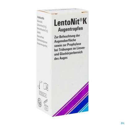 Sie sehen eine Packung Lento Nit K Augentopfen 10ml, Produktbild: 02 Lento Nit K Augentopfen 10ml, A-Nr.: 3130849 - 02