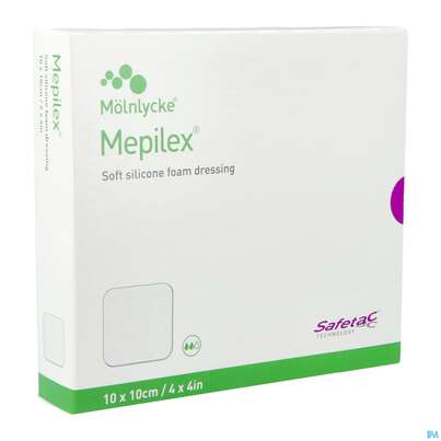 Sie sehen eine Packung Wundverband Mepilex Silikon 10x 10cm 5st, Produktbild: 02 Wundverband Mepilex Silikon 10x 10cm 5st, A-Nr.: 2211801 - 02