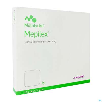 Sie sehen eine Packung Wundverband Mepilex Silikon 15x 15cm 5st, Produktbild: 03 Wundverband Mepilex Silikon 15x 15cm 5st, A-Nr.: 2211824 - 03
