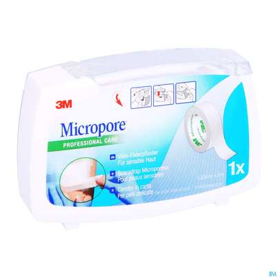 Sie sehen eine Packung 3M Micropore Dispenser 12,5 mm x 5 m, 1 Stück, Produktbild: 03 3M Micropore Dispenser 12,5 mm x 5 m, 1 Stück, A-Nr.: 2602594 - 03