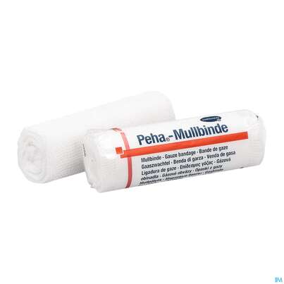Sie sehen eine Packung Mullbinden Peha Zellw/baumw Festkantig 20fadig 4mx 6cm 1st, Produktbild: 01 Mullbinden Peha Zellw/baumw Festkantig 20fadig 4mx 6cm 1st, A-Nr.: 4174435 - 01