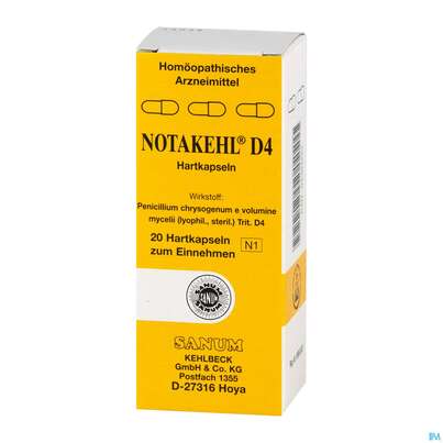 Sie sehen eine Packung Notakehl Kapseln D4 20st, Produktbild: 02 Notakehl Kapseln D4 20st, A-Nr.: 1769748 - 02