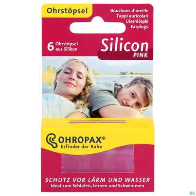 Sie sehen eine Packung OHROPAX SILENCE LAERM PINK, 6 Stück, Produktbild: 01 OHROPAX SILENCE LAERM PINK, 6 Stück, A-Nr.: 3036725 - 01