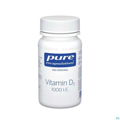 Sie sehen eine Packung Pure Encapsulations Vitamin D3 1000 I.E., 60 Stück, Produktbild: 01 Pure Encapsulations Vitamin D3 1000 I.E., 60 Stück, A-Nr.: 3392182 - 01
