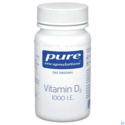 Sie sehen eine Packung Pure Encapsulations Vitamin D3 1000 I.E., 60 Stück, Produktbild: 02 Pure Encapsulations Vitamin D3 1000 I.E., 60 Stück, A-Nr.: 3392182 - 02