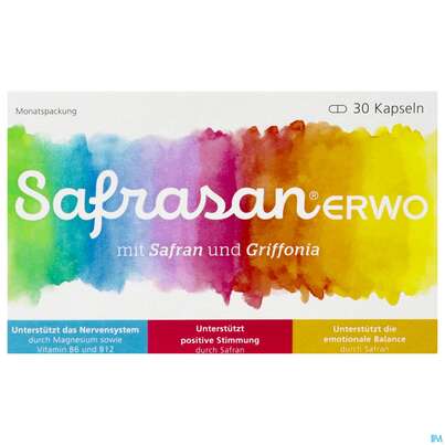 Sie sehen eine Packung Safrasan Erwo Kapseln 30st, Produktbild: 01 Safrasan Erwo Kapseln 30st, A-Nr.: 5670900 - 01