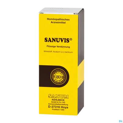 Sie sehen eine Packung Sanuvis -acidum L Lacticum Tropfen 100ml, Produktbild: 02 Sanuvis -acidum L Lacticum Tropfen 100ml, A-Nr.: 0638369 - 02