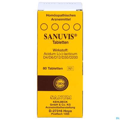 Sie sehen eine Packung Sanuvis Tabl 80st, Produktbild: 01 Sanuvis Tabl 80st, A-Nr.: 2598473 - 01