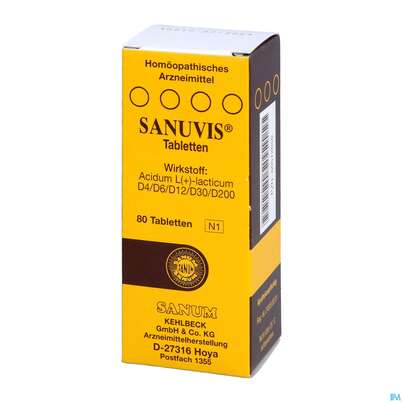 Sie sehen eine Packung Sanuvis Tabl 80st, Produktbild: 02 Sanuvis Tabl 80st, A-Nr.: 2598473 - 02