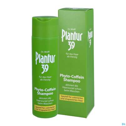 Sie sehen eine Packung Plantur 39 Coffein-Shampoo für coloriertes und strapaziertes Haar, 250 Milliliter, Produktbild: 04 Plantur 39 Coffein-Shampoo für coloriertes und strapaziertes Haar, 250 Milliliter, A-Nr.: 3275973 - 04