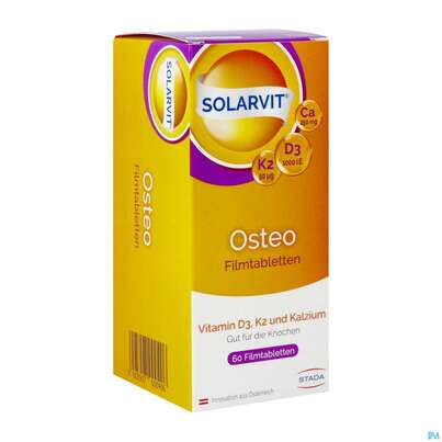 Sie sehen eine Packung SOLARVIT D3K2 CA OSTEO TBL, 60 Stück, Produktbild: 02 SOLARVIT D3K2 CA OSTEO TBL, 60 Stück, A-Nr.: 4759354 - 02