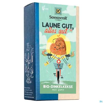 Sie sehen eine Packung Sonnentor© Laune gut, alles gut® Kekse, 125 Gramm, Produktbild: 02 Sonnentor© Laune gut, alles gut® Kekse, 125 Gramm, A-Nr.: 3575304 - 02