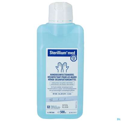 Sie sehen eine Packung STERILLIUM MED, 500 Milliliter, Produktbild: 02 STERILLIUM MED, 500 Milliliter, A-Nr.: 3836029 - 02