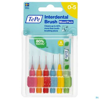 Sie sehen eine Packung Tepe Interdentalbuersten Gemischt 6st, Produktbild: 01 Tepe Interdentalbuersten Gemischt 6st, A-Nr.: 3814789 - 01