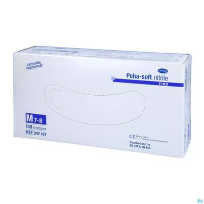 Sie sehen eine Packung Untersuchungshandschuhe Peha/soft/puderfrei Nitrile Unsteril Fino M 150st, Produktbild: 04 Untersuchungshandschuhe Peha/soft/puderfrei Nitrile Unsteril Fino M 150st, A-Nr.: 3836532 - 04