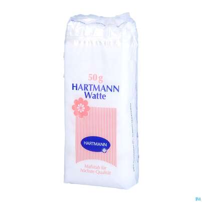 Sie sehen eine Packung Verbandwatte Baumwolle/100% -hartmann 50g, Produktbild: 03 Verbandwatte Baumwolle/100% -hartmann 50g, A-Nr.: 0691926 - 03