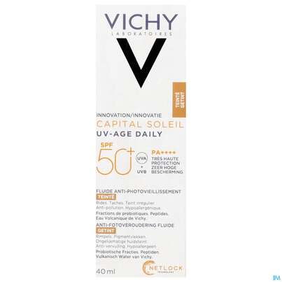 Sie sehen eine Packung VICHY CS GESCR UV-AGE 50+ TT, 40 Milliliter, Produktbild: 01 VICHY CS GESCR UV-AGE 50+ TT, 40 Milliliter, A-Nr.: 5470199 - 01