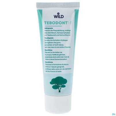 Sie sehen eine Packung TEBODONT-F Zahnpaste, 75 Milliliter, Produktbild: 03 TEBODONT-F Zahnpaste, 75 Milliliter, A-Nr.: 4391090 - 03