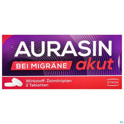 Sie sehen eine Packung Aurasin Akut Tabl 2,5mg 2st, Produktbild: 02 Aurasin Akut Tabl 2,5mg 2st, A-Nr.: 4987262 - 02