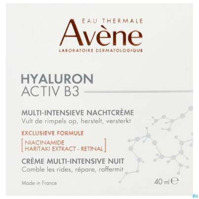 Sie sehen eine Packung Avene Hyaluron Activ B3 Nachtcreme 40ml, Produktbild: 03 Avene Hyaluron Activ B3 Nachtcreme 40ml, A-Nr.: 5693261 - 03