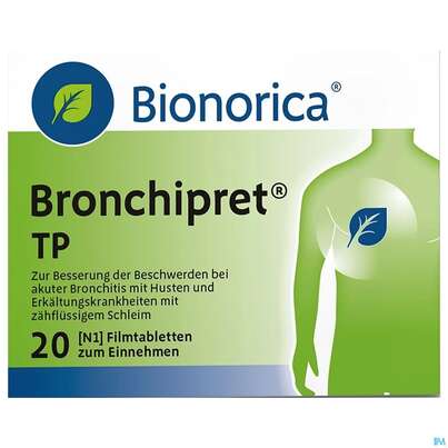 Sie sehen eine Packung BRONCHIPRET FTBL, 20 Stück, Produktbild: 01 BRONCHIPRET FTBL, 20 Stück, A-Nr.: 3931957 - 01