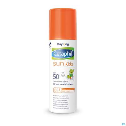 Sie sehen eine Packung Cetaphil Sun Daylong Kids Liposomale Lotion SPF 50+ , 150 Milliliter, Produktbild: 06 Cetaphil Sun Daylong Kids Liposomale Lotion SPF 50+ , 150 Milliliter, A-Nr.: 5129773 - 06