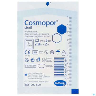 Sie sehen eine Packung COSMOPOR WNDVB 7,2X 5CM, 1 Stück, Produktbild: 01 COSMOPOR WNDVB 7,2X 5CM, 1 Stück, A-Nr.: 3012794 - 01