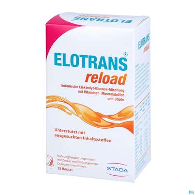 Sie sehen eine Packung Elotrans Reload Pulver Orange Beute 15st, Produktbild: 05 Elotrans Reload Pulver Orange Beute 15st, A-Nr.: 5724406 - 05