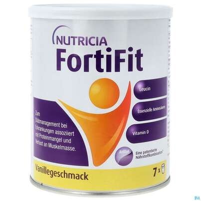 Sie sehen eine Packung FORTIFIT 280G DOSE VANILLE, 1 Stück, Produktbild: 01 FORTIFIT 280G DOSE VANILLE, 1 Stück, A-Nr.: 3811087 - 01