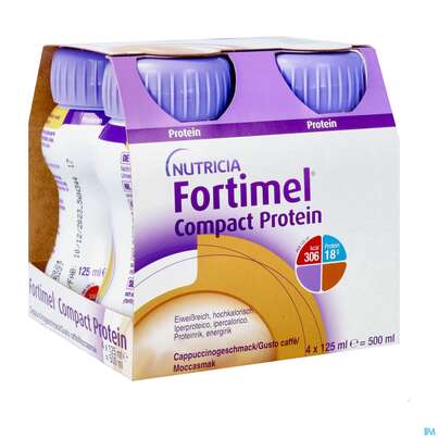 Sie sehen eine Packung FORTIMEL COMP PROT 125 CAPPU, 4 Stück, Produktbild: 02 FORTIMEL COMP PROT 125 CAPPU, 4 Stück, A-Nr.: 3948685 - 02