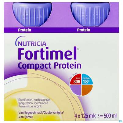 Sie sehen eine Packung FORTIMEL COMP PROT 125 VAN, 4 Stück, Produktbild: 01 FORTIMEL COMP PROT 125 VAN, 4 Stück, A-Nr.: 3948633 - 01