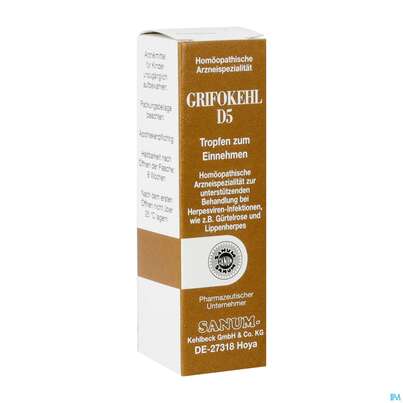 Sie sehen eine Packung GRIFOKEHL D 5 TR, 10 Milliliter, Produktbild: 02 GRIFOKEHL D 5 TR, 10 Milliliter, A-Nr.: 2403618 - 02