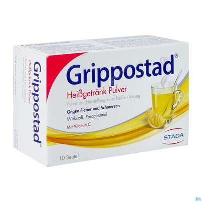 Sie sehen eine Packung Grippostad® Heißgetränk, 10 Stück, Produktbild: 04 Grippostad® Heißgetränk, 10 Stück, A-Nr.: 2436730 - 04