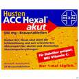 Sie sehen eine Packung HUSTEN ACC HEX BRTBL 600MG, 20 Stück, Produktbild: 01 HUSTEN ACC HEX BRTBL 600MG, 20 Stück, A-Nr.: 1346864 - 01