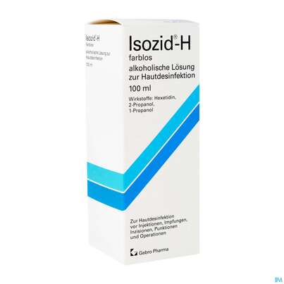 Sie sehen eine Packung Isozid Alkoholische Lösung Z Hautdesinfektion H Farblos 100ml, Produktbild: 02 Isozid Alkoholische Lösung Z Hautdesinfektion H Farblos 100ml, A-Nr.: 0743190 - 02