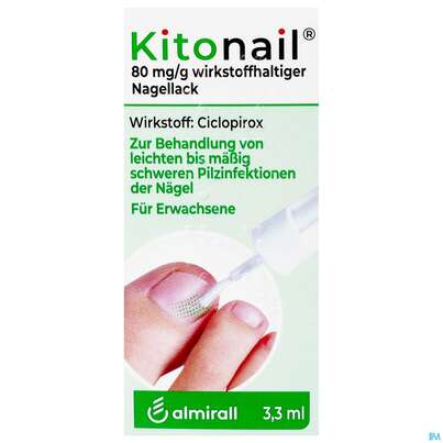 Sie sehen eine Packung KITONAIL WIRKST.NAGELLACK, 3,3 Milliliter, Produktbild: 01 KITONAIL WIRKST.NAGELLACK, 3,3 Milliliter, A-Nr.: 3763684 - 01