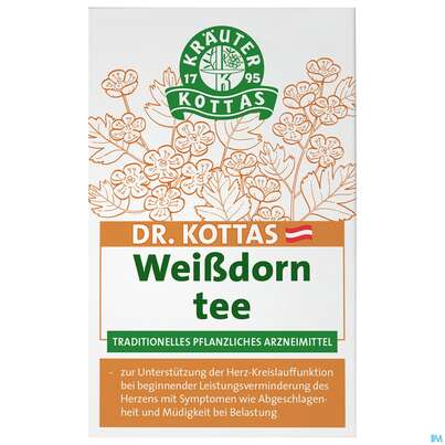 Sie sehen eine Packung Dr. Kottas Weißdorntee, 20 Stück, Produktbild: 02 Dr. Kottas Weißdorntee, 20 Stück, A-Nr.: 3886292 - 02