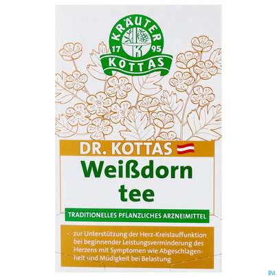 Sie sehen eine Packung Dr. Kottas Weißdorntee, 20 Stück, Produktbild: 03 Dr. Kottas Weißdorntee, 20 Stück, A-Nr.: 3886292 - 03