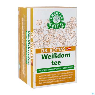 Sie sehen eine Packung Dr. Kottas Weißdorntee, 20 Stück, Produktbild: 04 Dr. Kottas Weißdorntee, 20 Stück, A-Nr.: 3886292 - 04