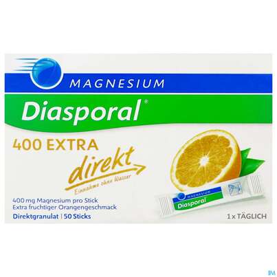 Sie sehen eine Packung Magnesium-Diasporal® 400 EXTRA direkt, Direktgranulat, 50 Stück, Produktbild: 02 Magnesium-Diasporal® 400 EXTRA direkt, Direktgranulat, 50 Stück, A-Nr.: 4282165 - 02