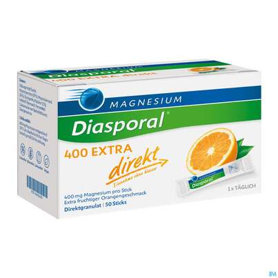 Sie sehen eine Packung Magnesium-Diasporal® 400 EXTRA direkt, Direktgranulat, 50 Stück, Produktbild: 03 Magnesium-Diasporal® 400 EXTRA direkt, Direktgranulat, 50 Stück, A-Nr.: 4282165 - 03