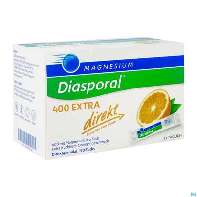 Sie sehen eine Packung Magnesium-Diasporal® 400 EXTRA direkt, Direktgranulat, 50 Stück, Produktbild: 04 Magnesium-Diasporal® 400 EXTRA direkt, Direktgranulat, 50 Stück, A-Nr.: 4282165 - 04