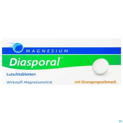 Sie sehen eine Packung Magnesium-Diasporal® 100, Lutschtabletten, 50 Stück, Produktbild: 01 Magnesium-Diasporal® 100, Lutschtabletten, 50 Stück, A-Nr.: 1306238 - 01
