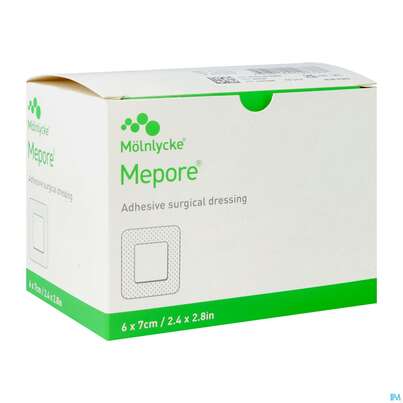 Sie sehen eine Packung Wundverband Mepore Steril 6x 7cm 60st, Produktbild: 02 Wundverband Mepore Steril 6x 7cm 60st, A-Nr.: 1652176 - 02
