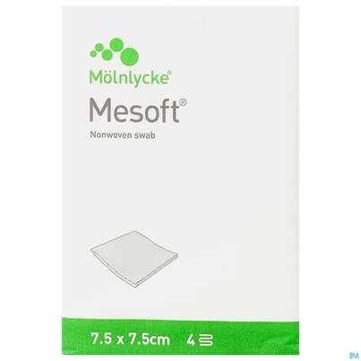 Sie sehen eine Packung MESOFT VLIESK UST 7,5X7,5CM, 100 Stück, Produktbild: 01 MESOFT VLIESK UST 7,5X7,5CM, 100 Stück, A-Nr.: 1652207 - 01