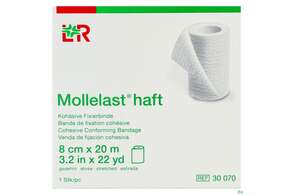 Fixierbinden Mollelast Haft Weiss 20mx 8cm 1st, A-Nr.: 1767703 - 01