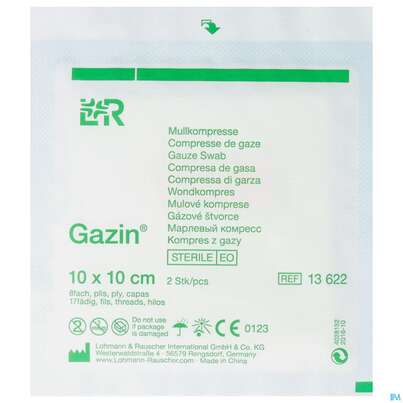 Sie sehen eine Packung MULLK.GAZIN ST 8F 10X10, 2 Stück, Produktbild: 01 MULLK.GAZIN ST 8F 10X10, 2 Stück, A-Nr.: 2570078 - 01